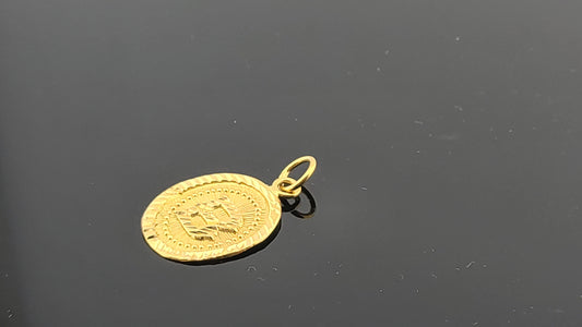 22K Solid Gold Letter Pendant P1649