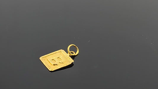 22K Solid Gold Letter Pendant P1650