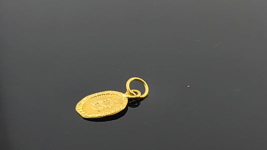 22K Solid Gold Letter Pendant P1652
