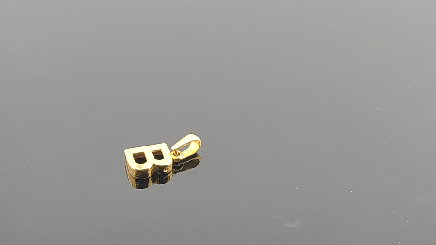21K Solid Gold Letter Pendant P1653