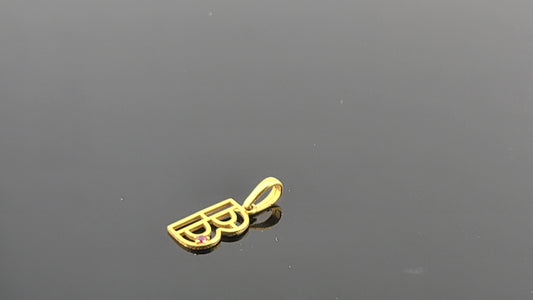 21K Solid Gold Letter Pendant P1654