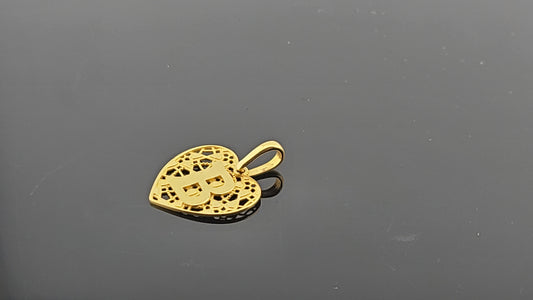 21K Solid Gold Letter Pendant P1655