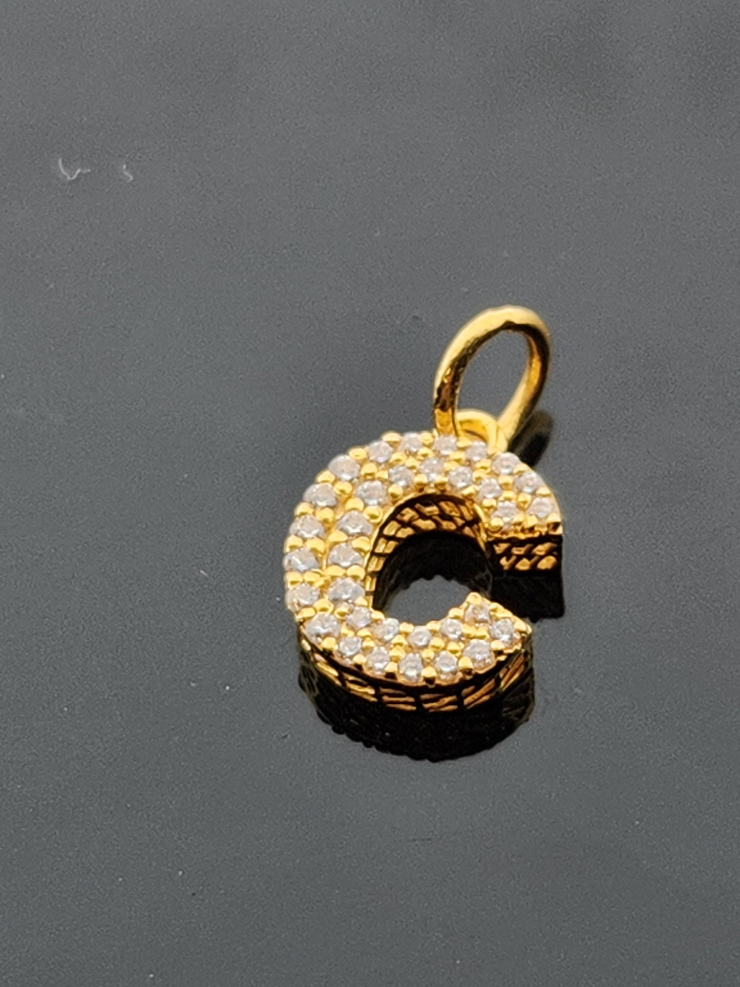22K Solid Gold Letter Pendant P1660