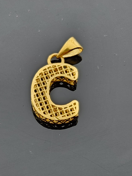 22K Solid Gold Letter Pendant P1662