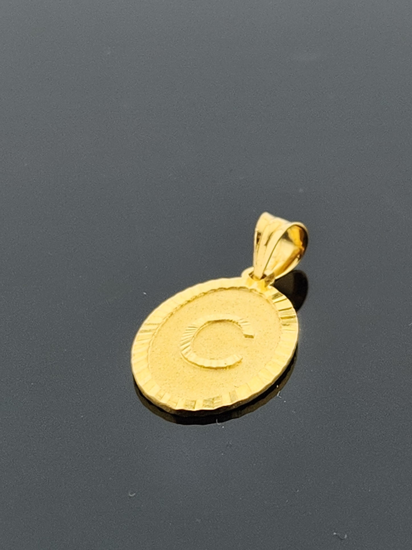 22K Solid Gold Letter Pendant P1664