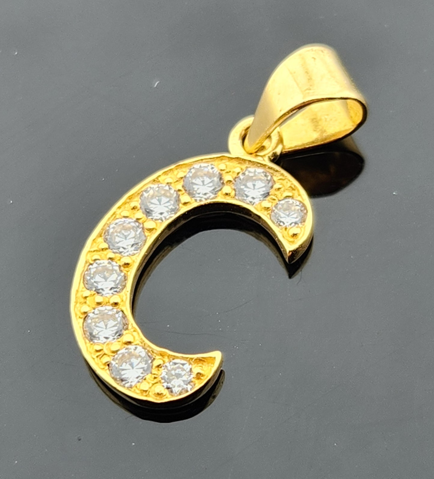 22K Solid Gold Letter Pendant P1665