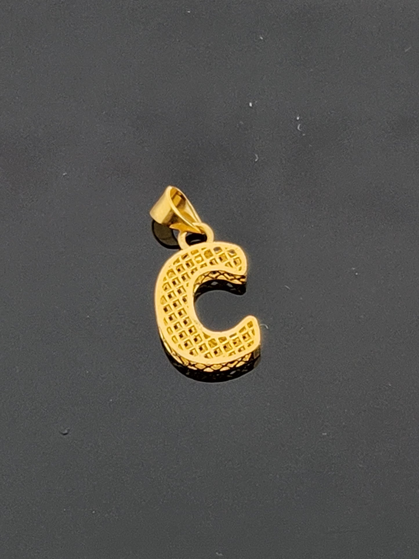 22K Solid Gold Letter Pendant P1666