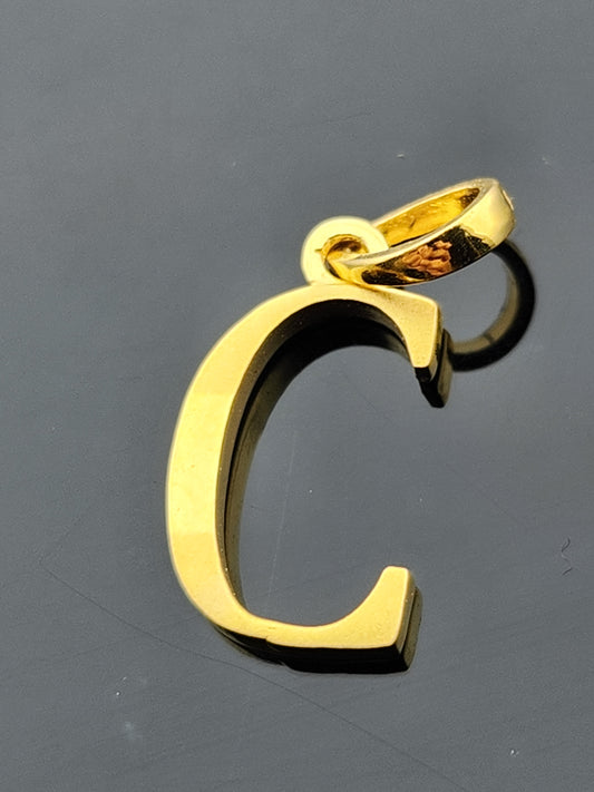 22K Solid Gold Letter Pendant P1677