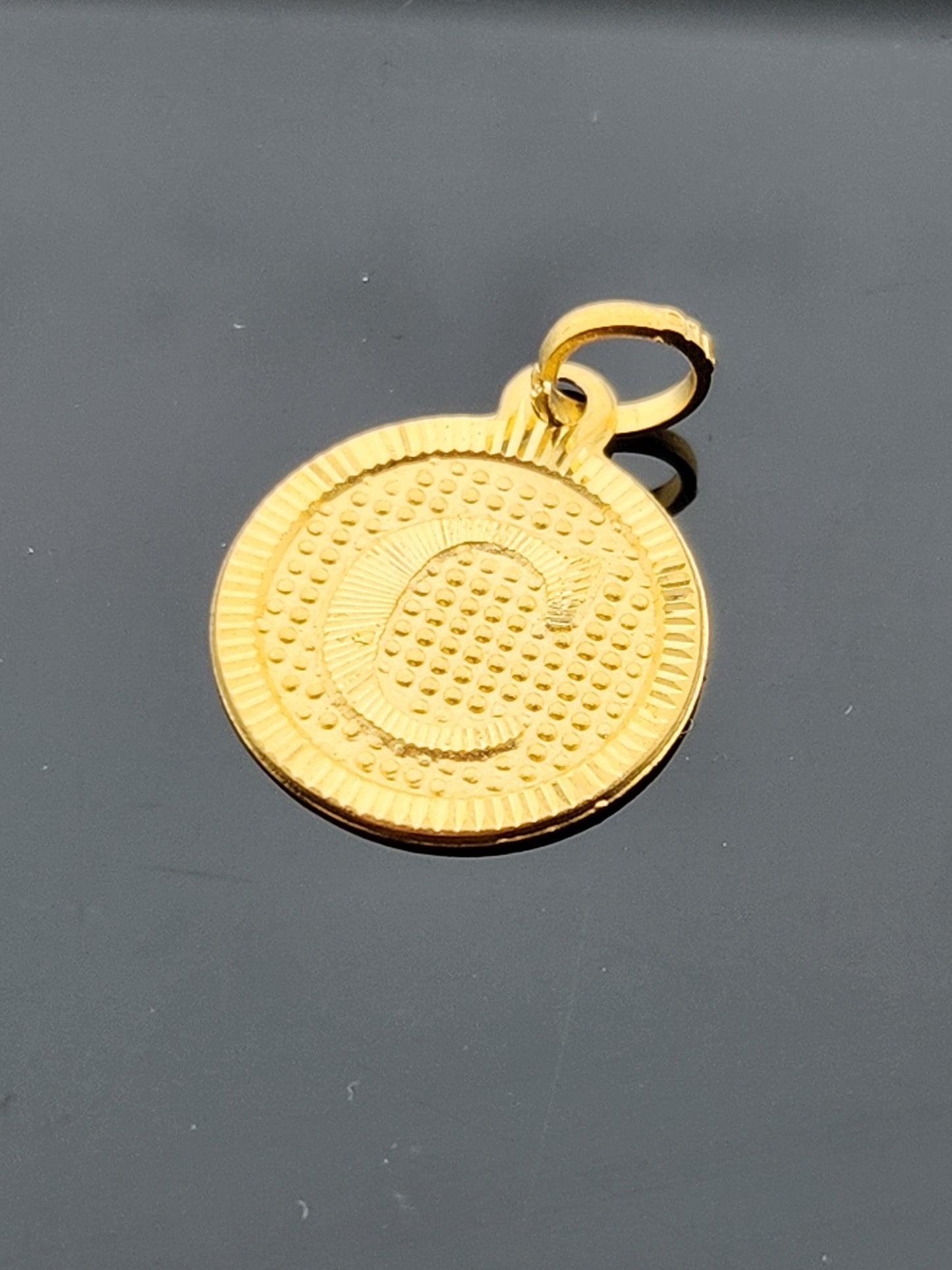 22K Solid Gold Letter Pendant P1678