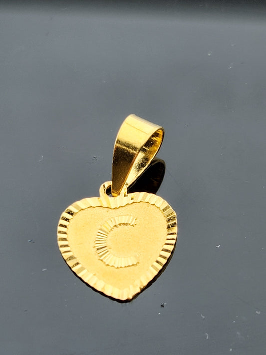 22K Solid Gold Letter Pendant P1679