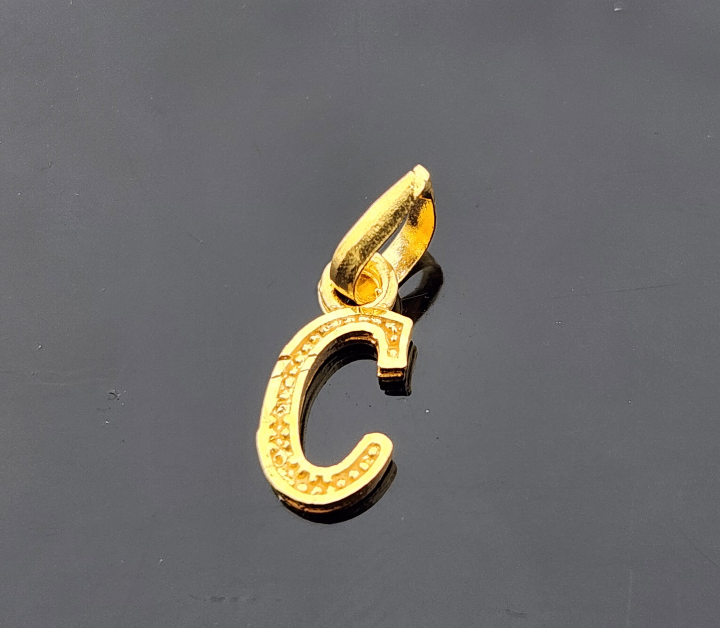 22K Solid Gold Letter Pendant P1681