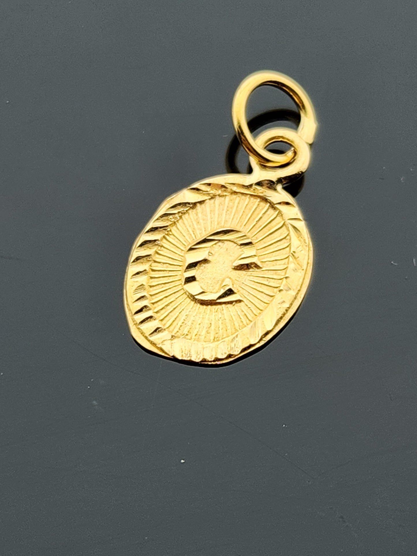 22K Solid Gold Letter Pendant P1682