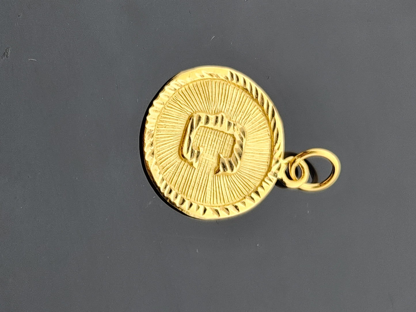 22K Solid Gold Letter Pendant P1683