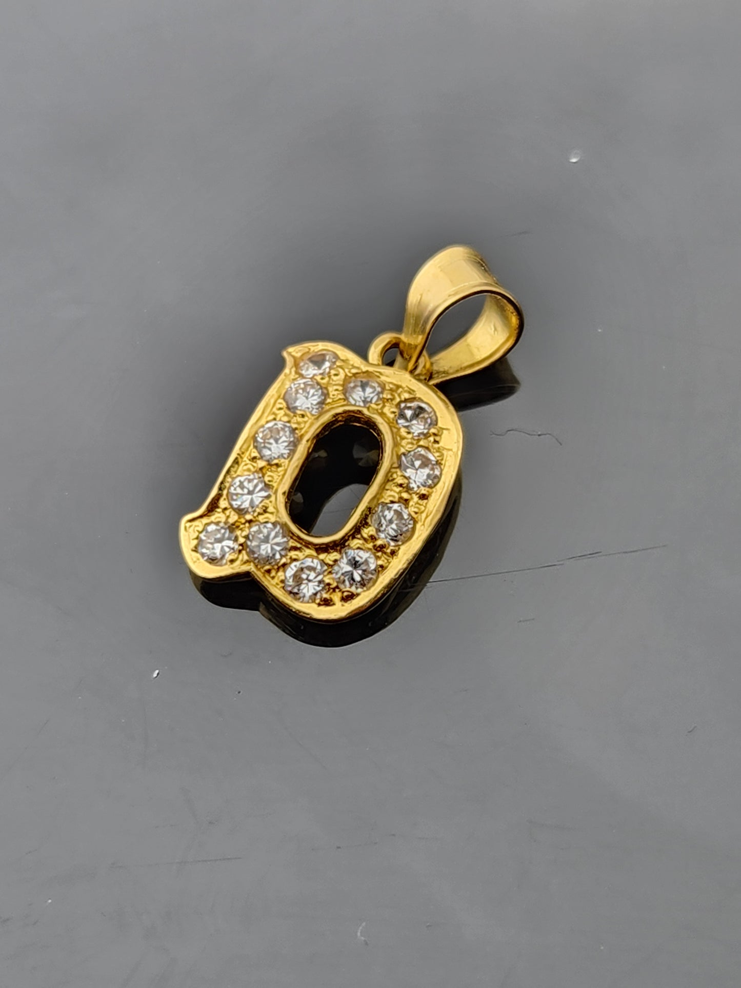 22K Solid Gold Letter Pendant P1688