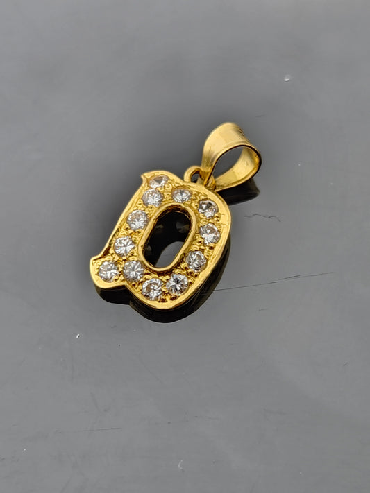 22K Solid Gold Letter Pendant P1688