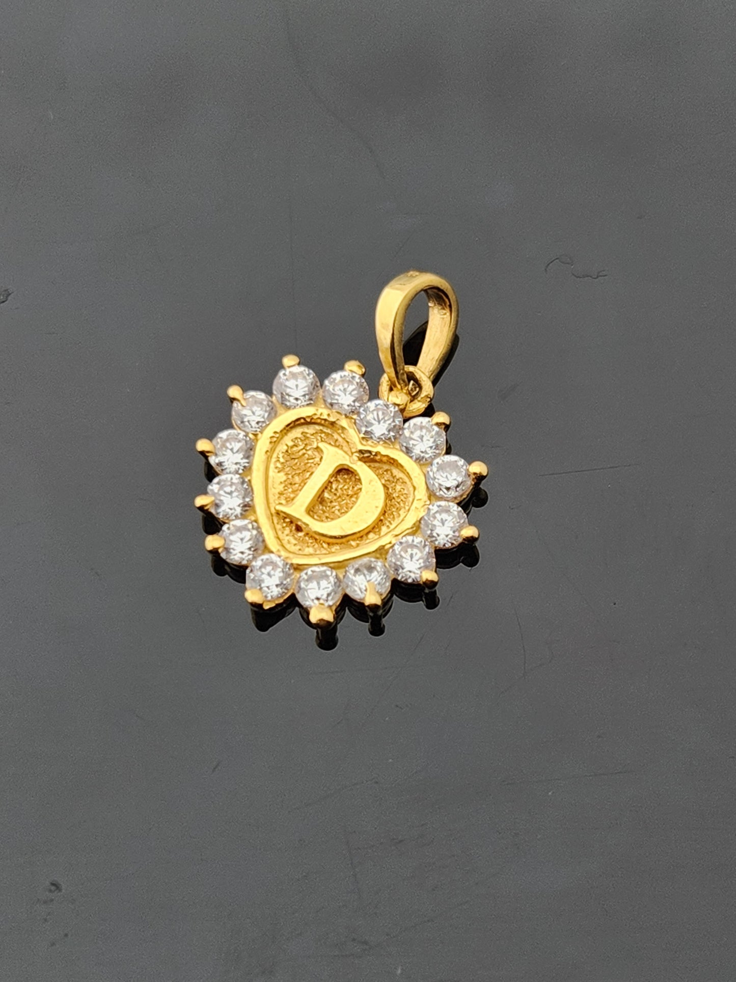 22K Solid Gold Letter Pendant P1692