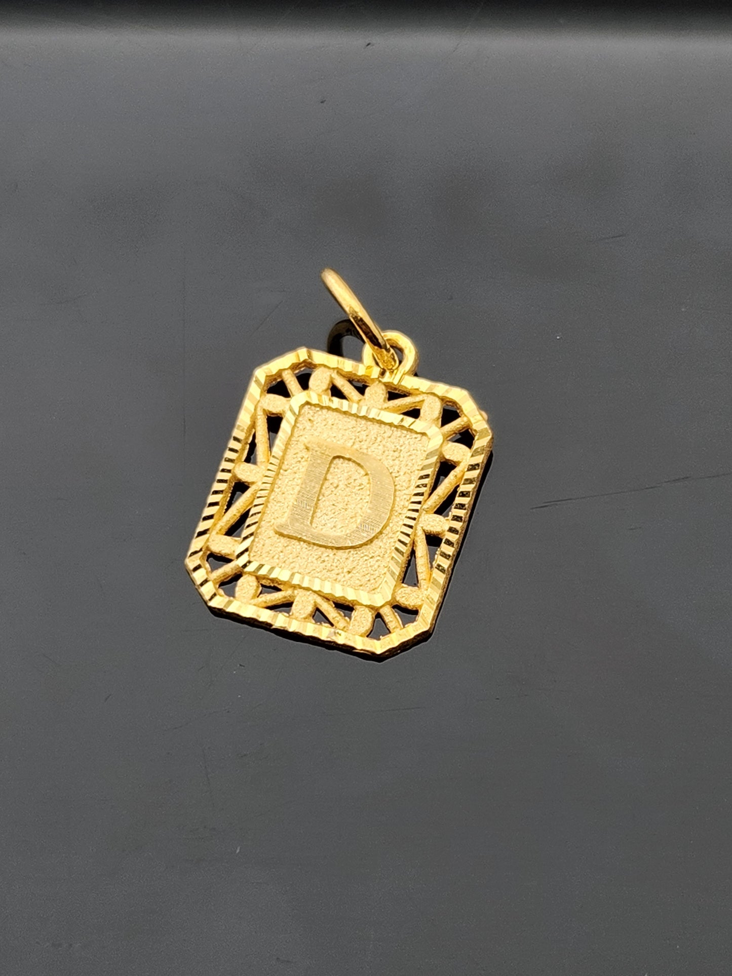 22K Solid Gold Letter Pendant P1694