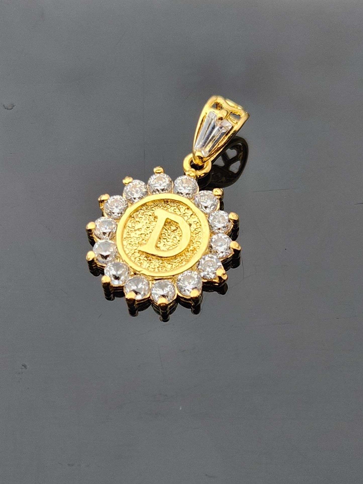 22K Solid Gold Letter Pendant P1695