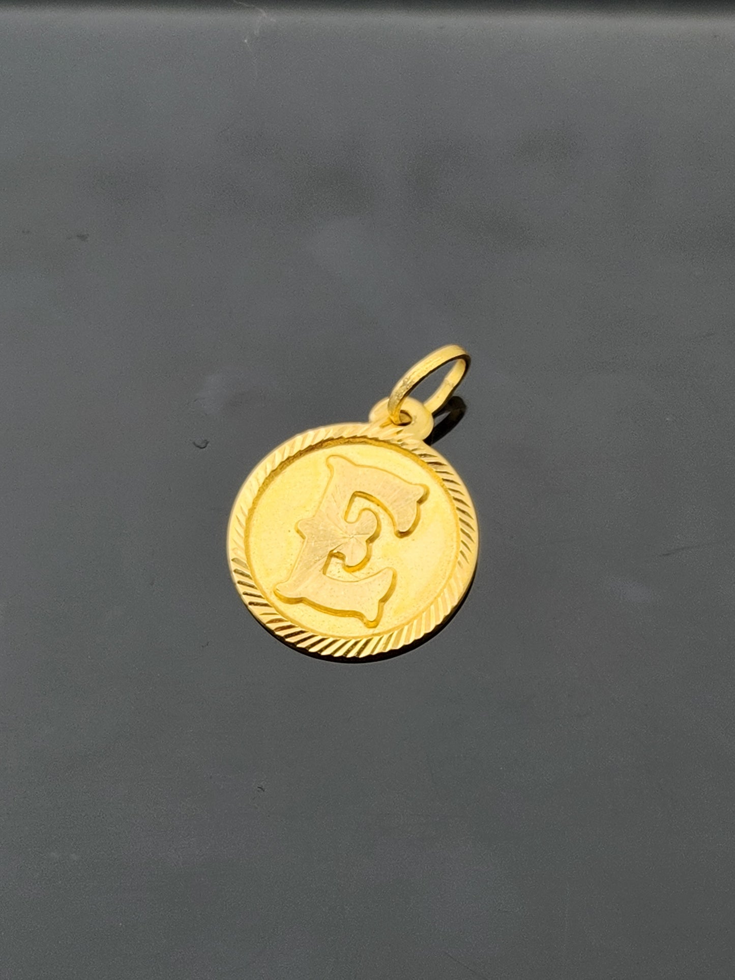 22K Solid Gold Letter Pendant P1706