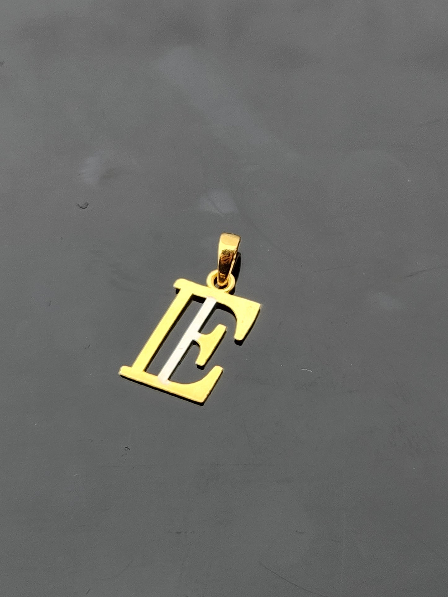 22K Solid Gold Letter Pendant P1707