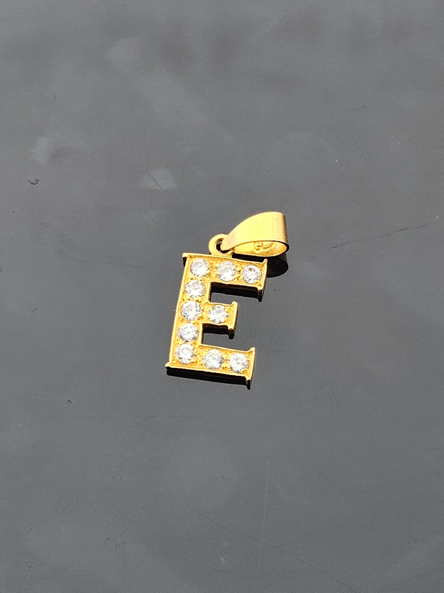 22K Solid Gold Letter Pendant P1709