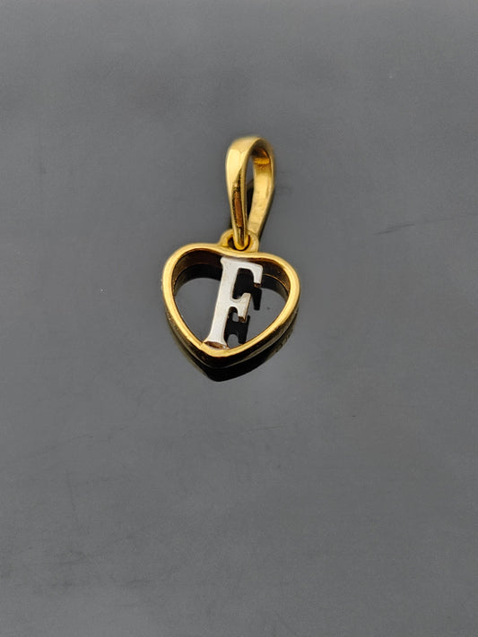22K Solid Gold Letter Pendant P1727