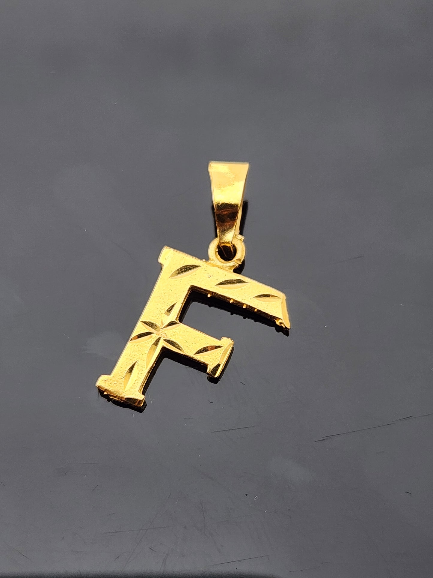 22K Solid Gold Letter Pendant P1730