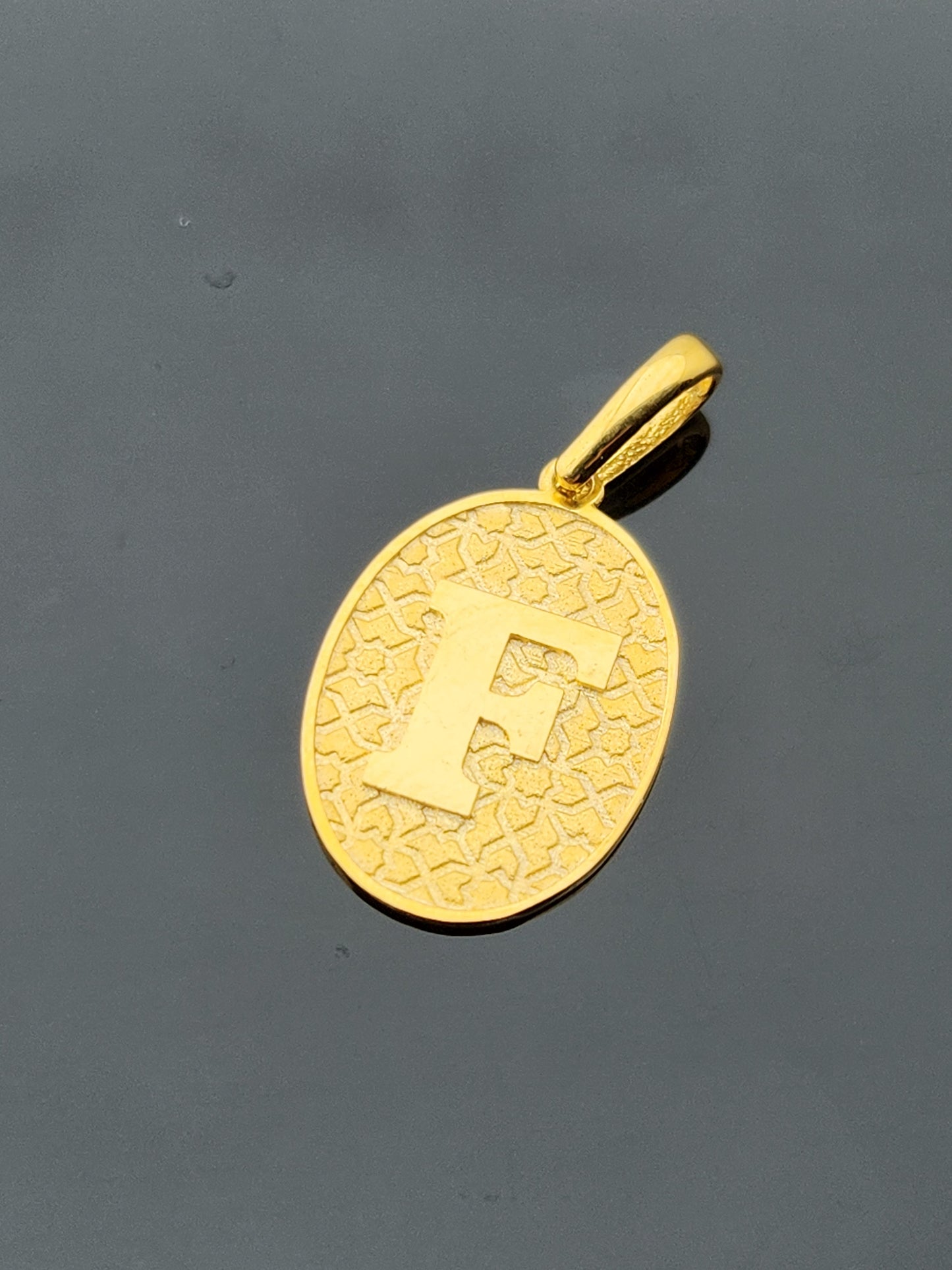 21K Solid Gold Letter Pendant P1732