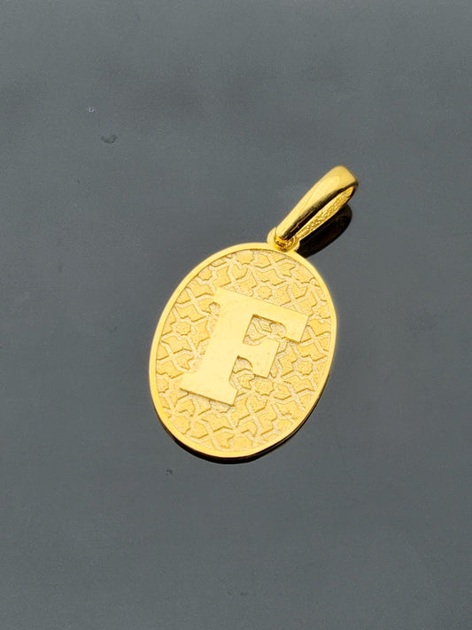 21K Solid Gold Letter Pendant P1732