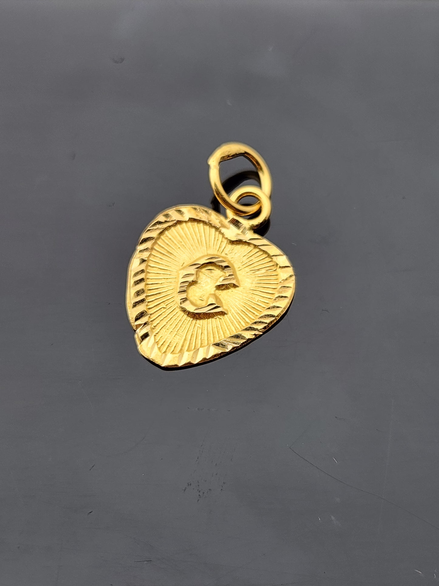 22K Solid Gold Letter Pendant P1738