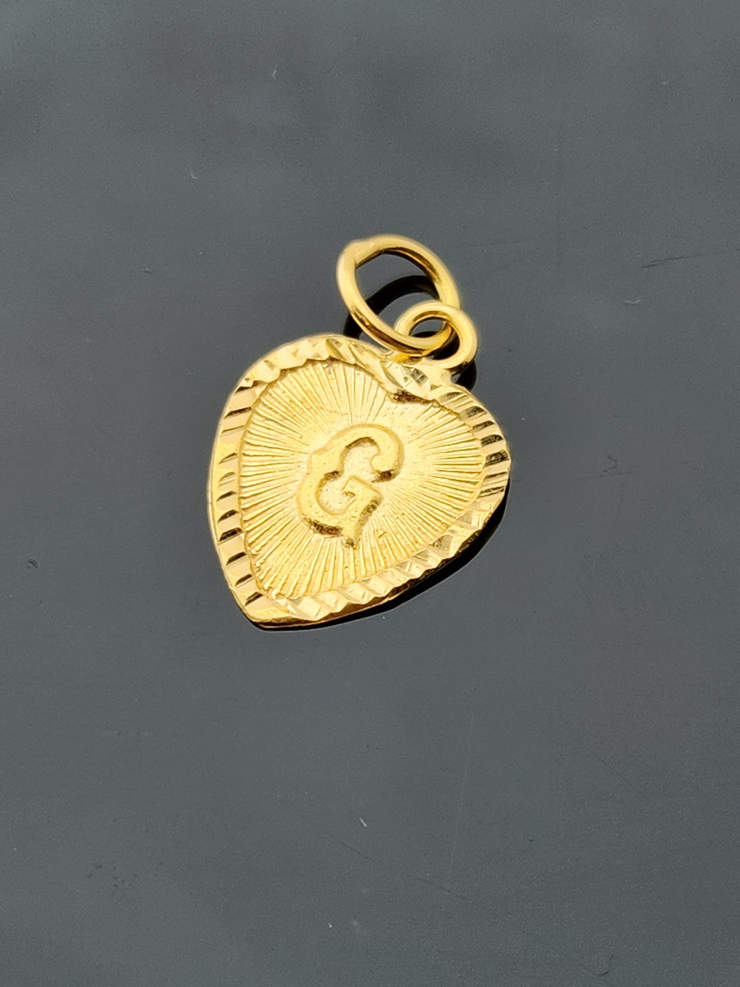 22K Solid Gold Letter Pendant P1741