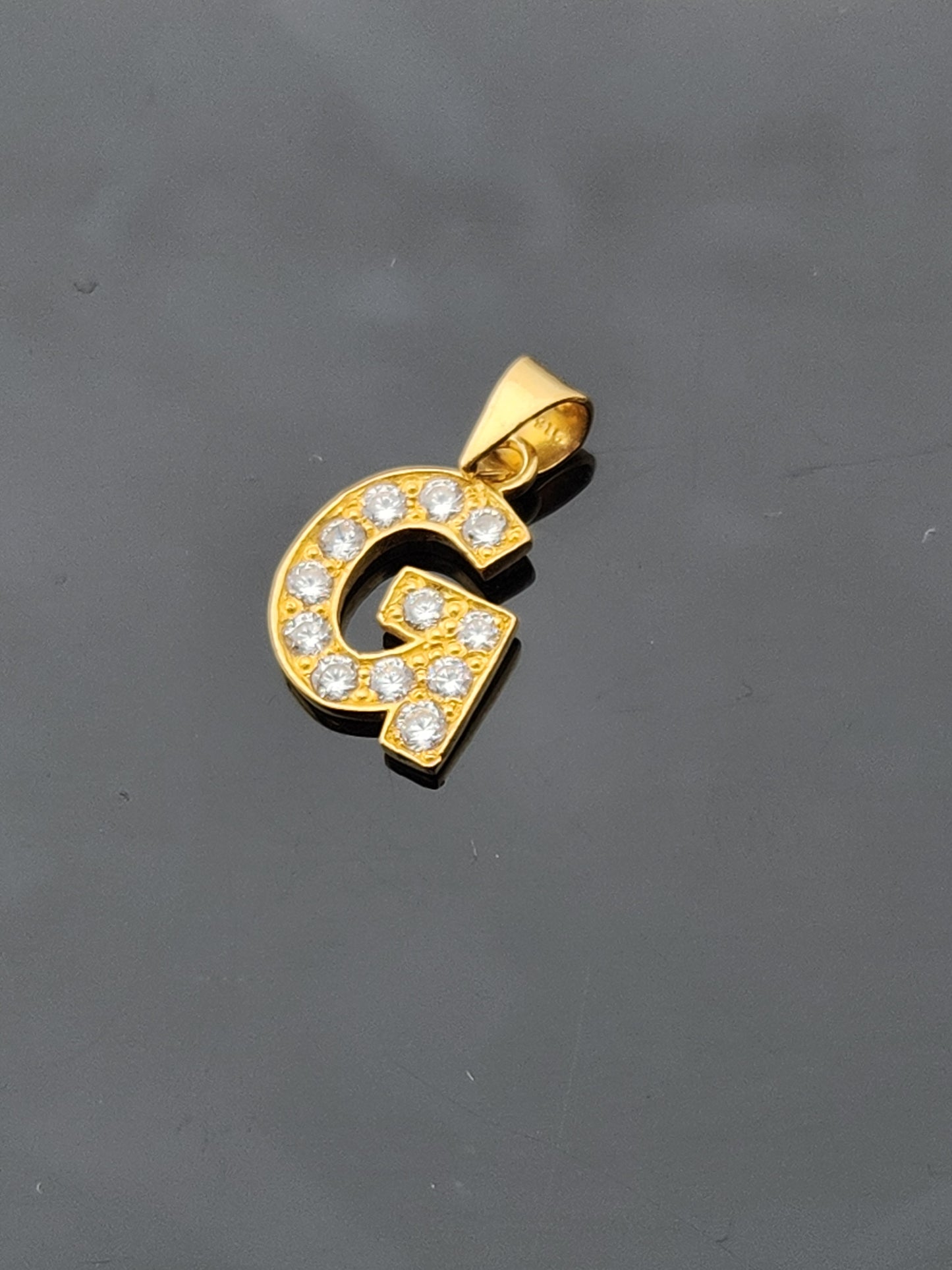 22K Solid Gold Letter Pendant P1742