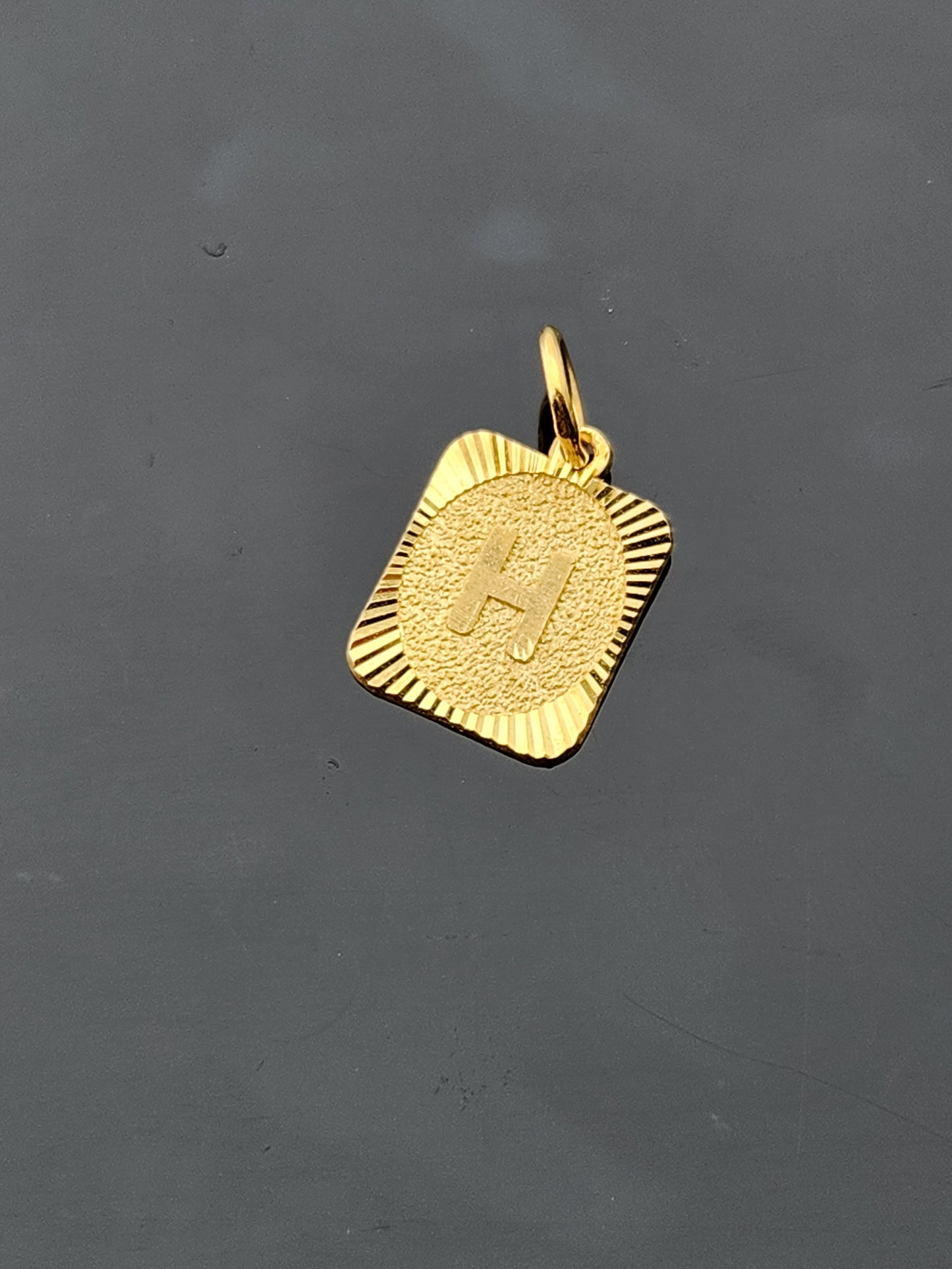 22K Solid Gold Letter Pendant P1749