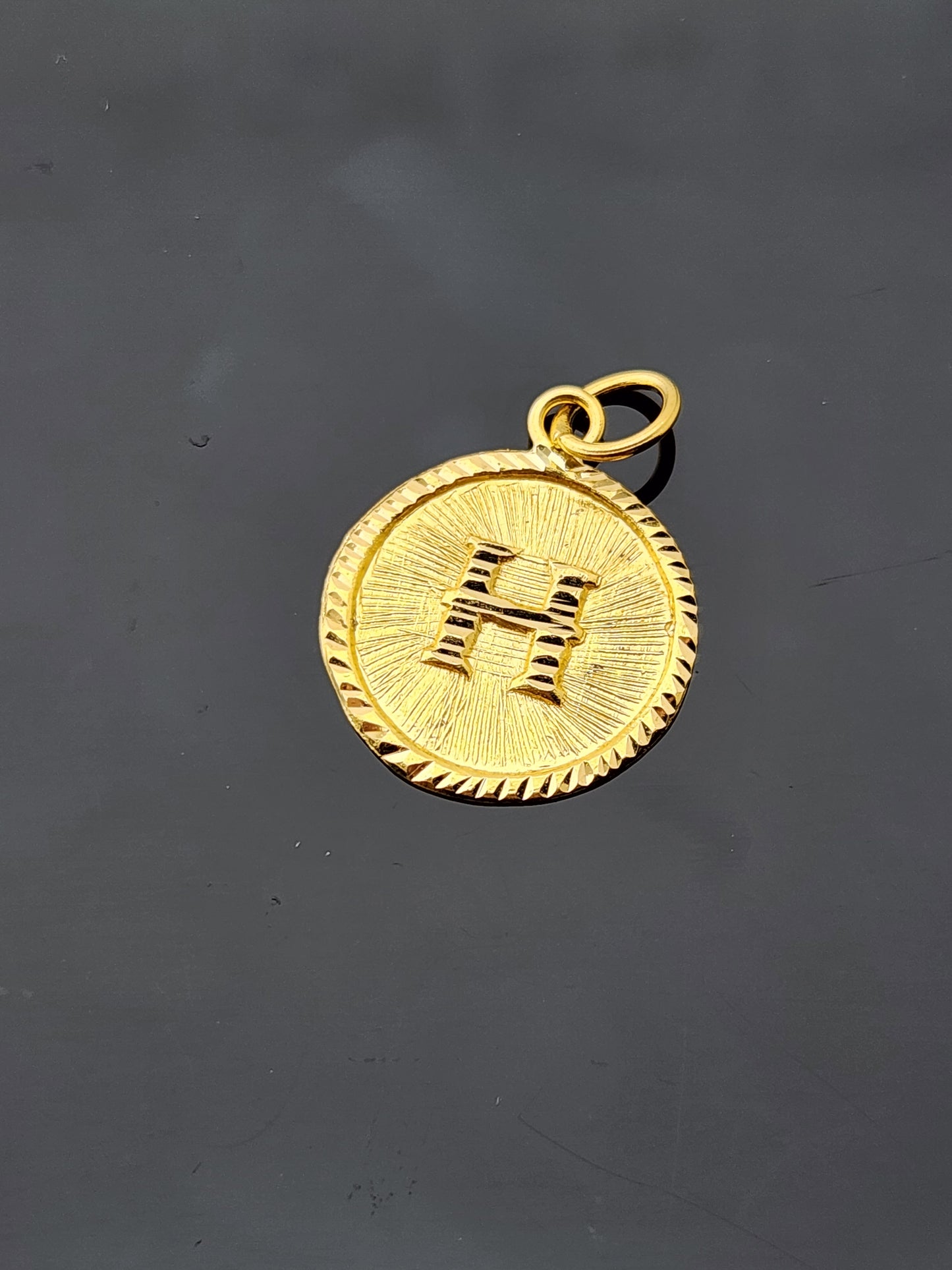 22K Solid Gold Letter Pendant P1751
