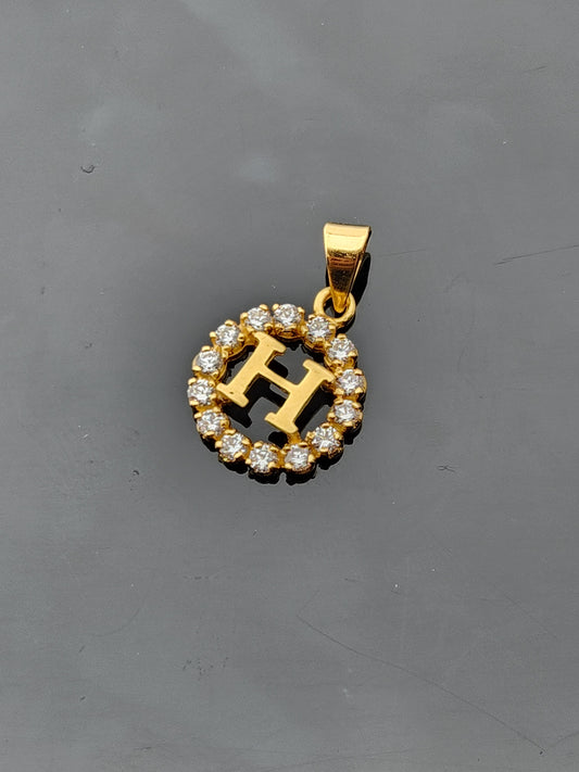 22K Solid Gold Letter Pendant P1752