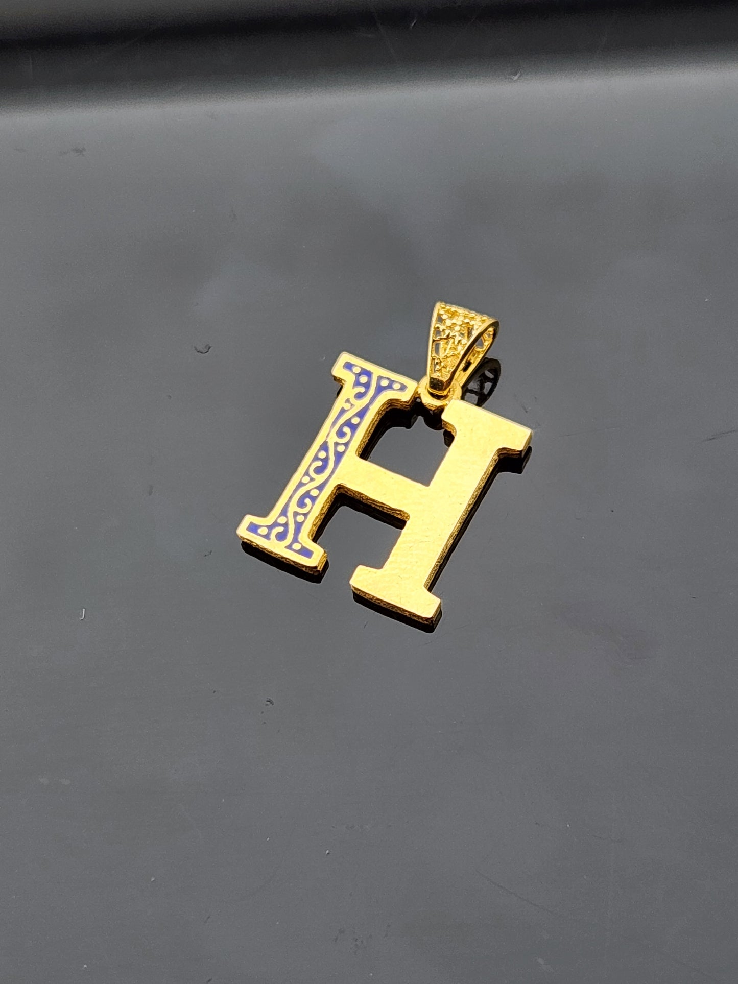 21K Solid Gold Letter Pendant P1759
