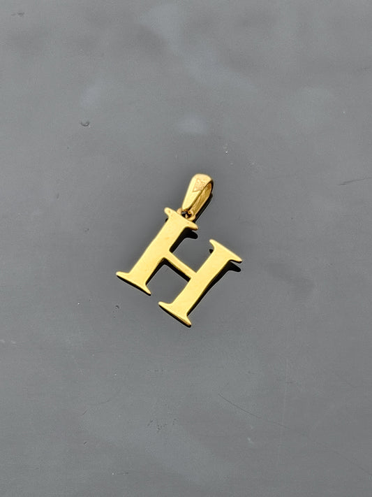 21K Solid Gold Letter Pendant P1761