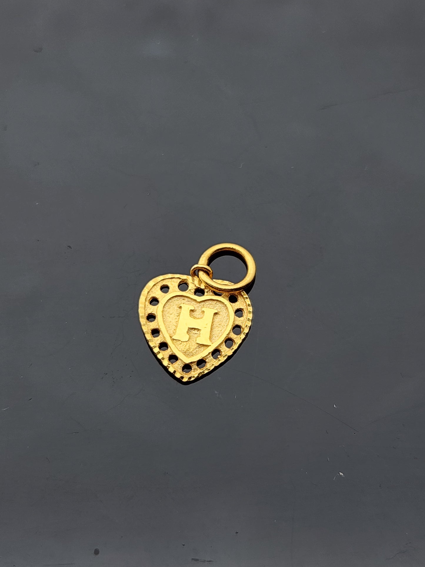 22K Solid Gold Letter Pendant P1762