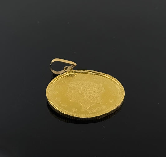 22K Solid Gold Fancy Pendants P181