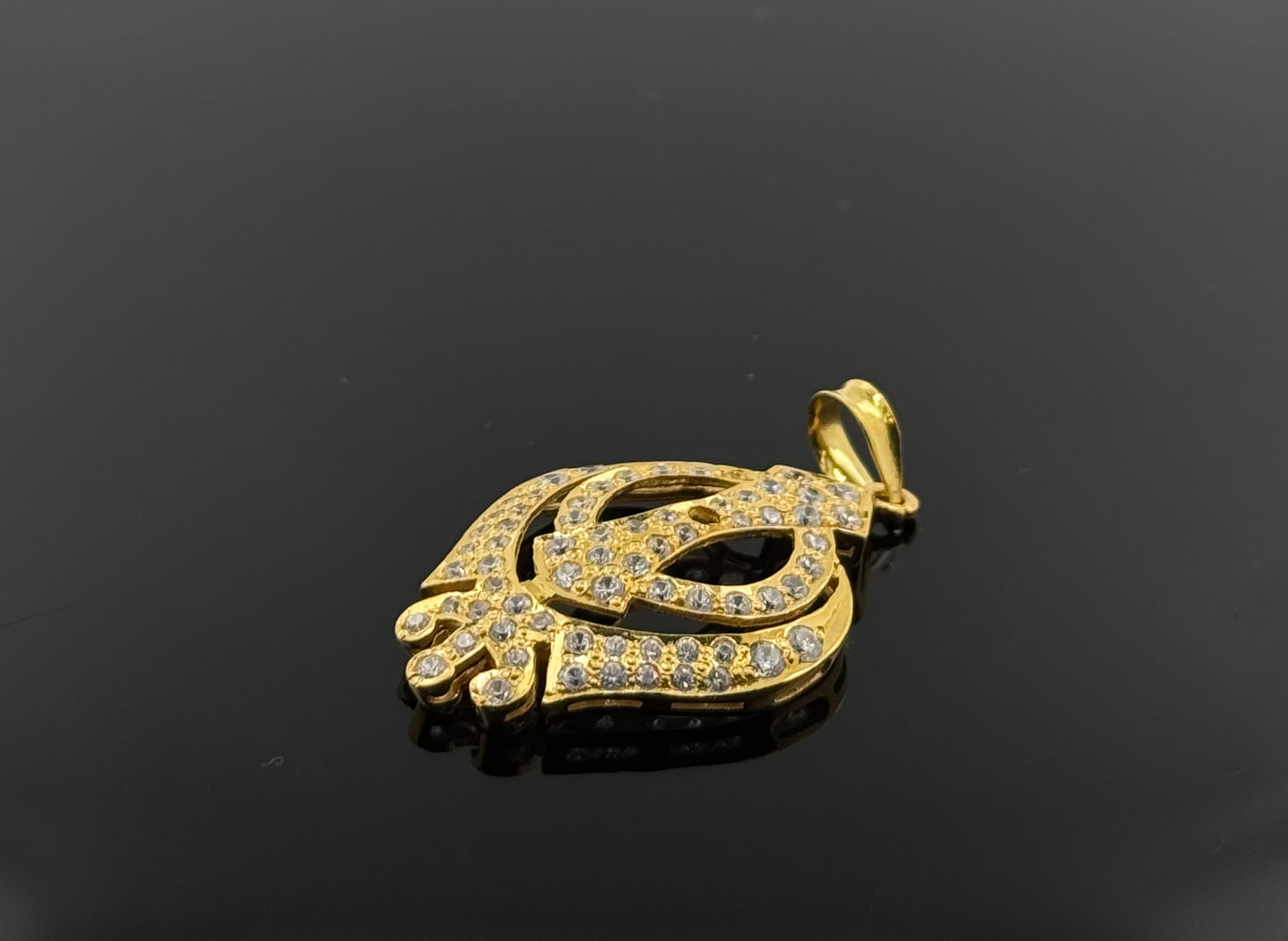 22K Solid Gold Sikh Pendants P196