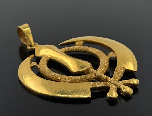 22K Solid Gold Sikh Pendants P213