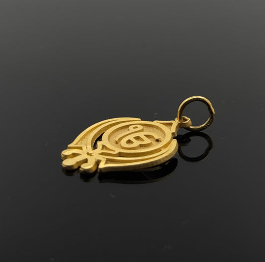 22K Solid Gold Sikh Pendants P224