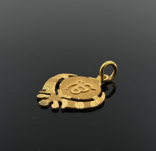 22K Solid Gold Sikh Pendants P226