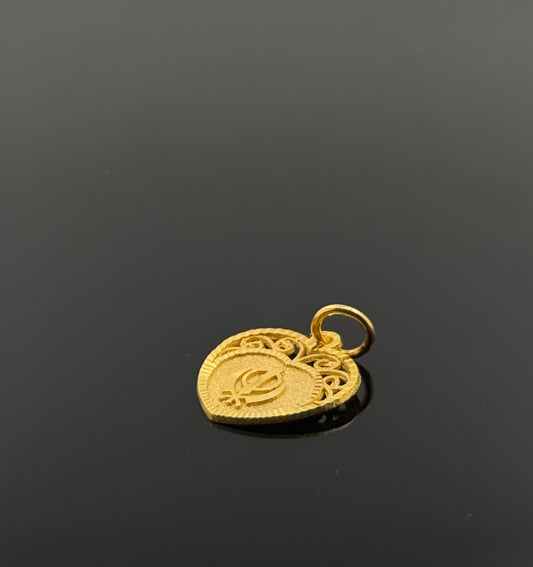 22K Solid Gold Sikh Pendants P240