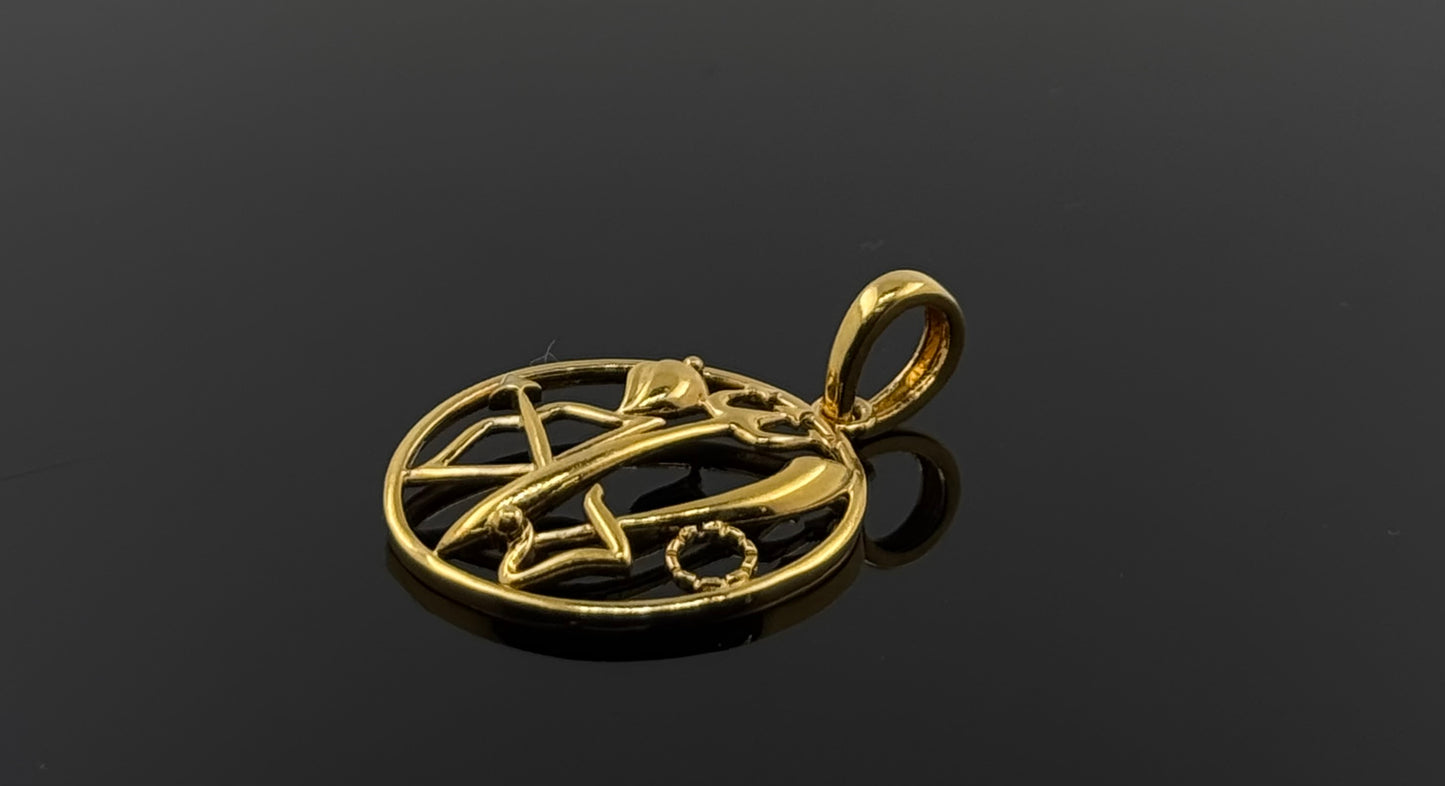22K Solid Gold Hindu Pendants P436