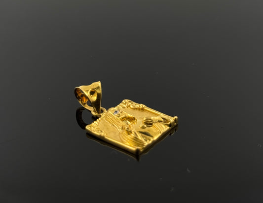 22K Solid Gold Christian Pendants P46