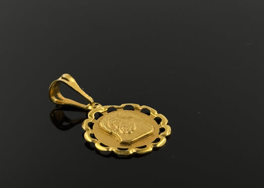 22K Solid Gold Christian Pendants P60