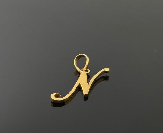 22K Solid Gold Initial Pendants P740