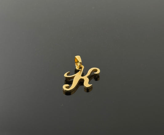 22K Solid Gold Initial Pendants P743