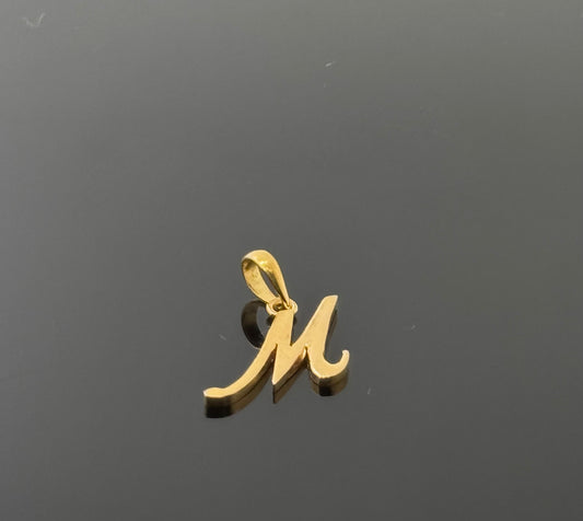 22K Solid Gold Initial Pendants P744